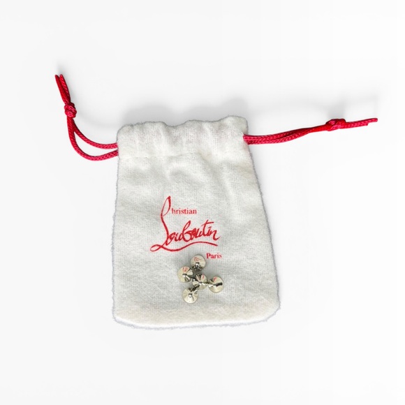 Christian Louboutin Women's High-Top Spike-Stud Sneakers - Black/White Size 8 - Picture 7 of 10